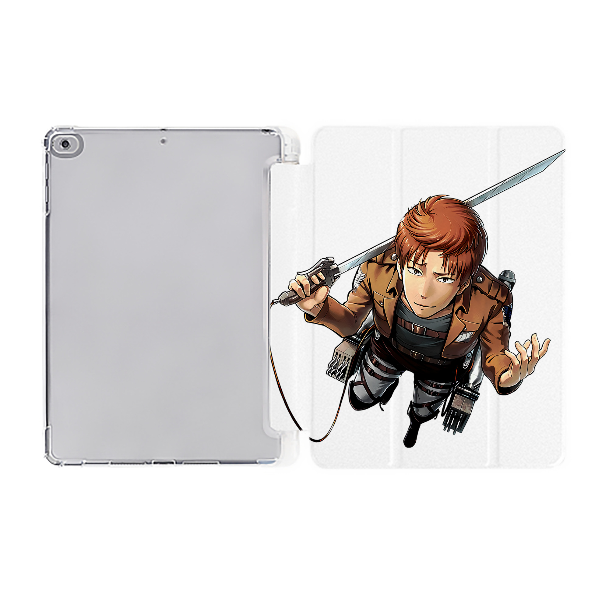 （画像用） 進撃の巨人 Attack on Titan IPad ケース ペン収納付き 三つ折りスタンド PUレザー×シリコン 対応機種9.5/10.5/10.9インチ